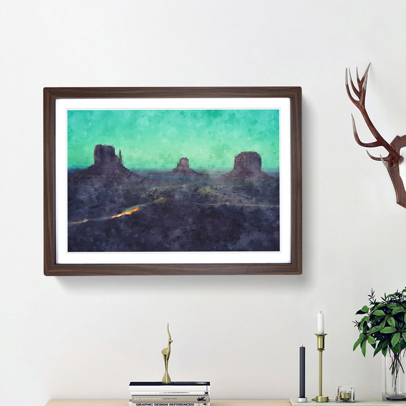 Oljato-Monument Valley - Picture Frame Painting Print, Walnut Framed, 33cm H x 45cm W x 2cm D