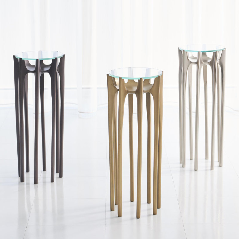 Aquilo Accent Table, Antique Brass