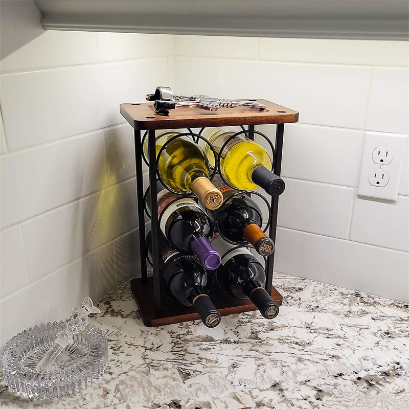 Rennerdale 6 Bottle Tabletop Wine Bottle Rack in