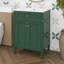 Meuble-lavabo autoportant de 24 po avec lavabo en céramique, armoire de rangement avec 2 portes et tiroir basculant-1253201864