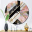 Horloge murale moderne en marbre et granit avec touches dorées-307908191