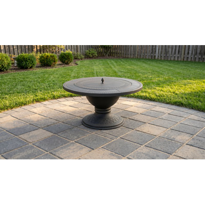 Radersburg Round Wood Burning Smokeless Fire Pit Table with Lid