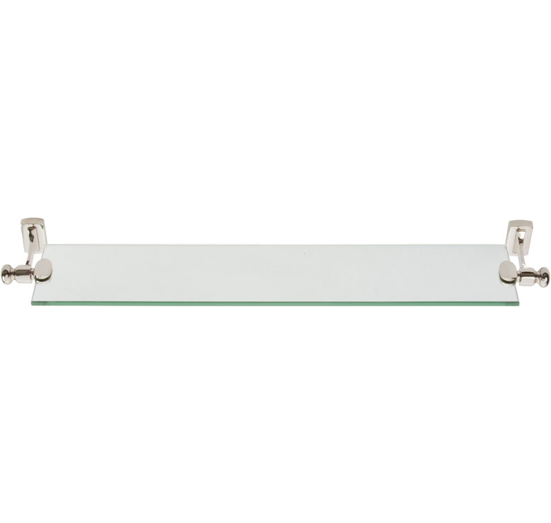 Polished Nickel Glass Wall Mount Shelf