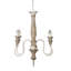 Lustre en bois à 4 lumières, luminaire suspendu avec chaîne réglable pour le vestibule de la salle à manger de la cuisine, ampoule non incluse
