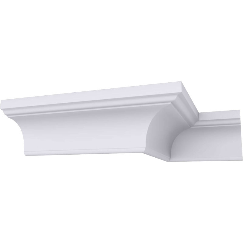 Endurathane Holmdel Traditional Cove Crown Moulding, 3 1/2"H x 3 3/8"P x 4 7/8"F x 94 1/2"L, Factory Primed