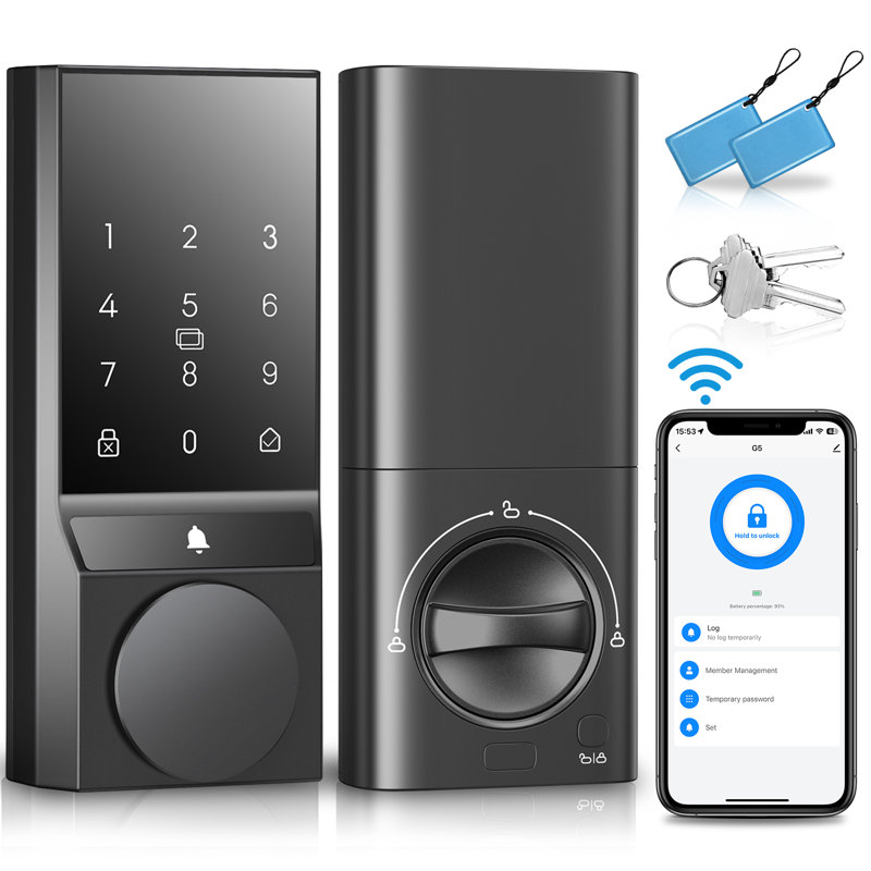 Smart Lock fingerprint with Smartkey Security, Satin Nickel