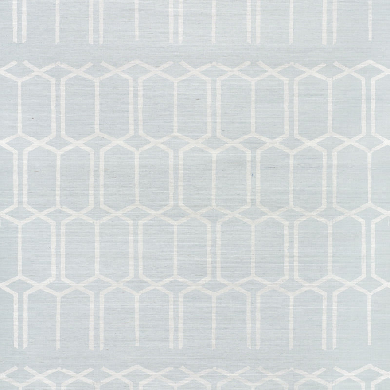 Modern Trellis Hemp Shimmer Wallpaper, Sky