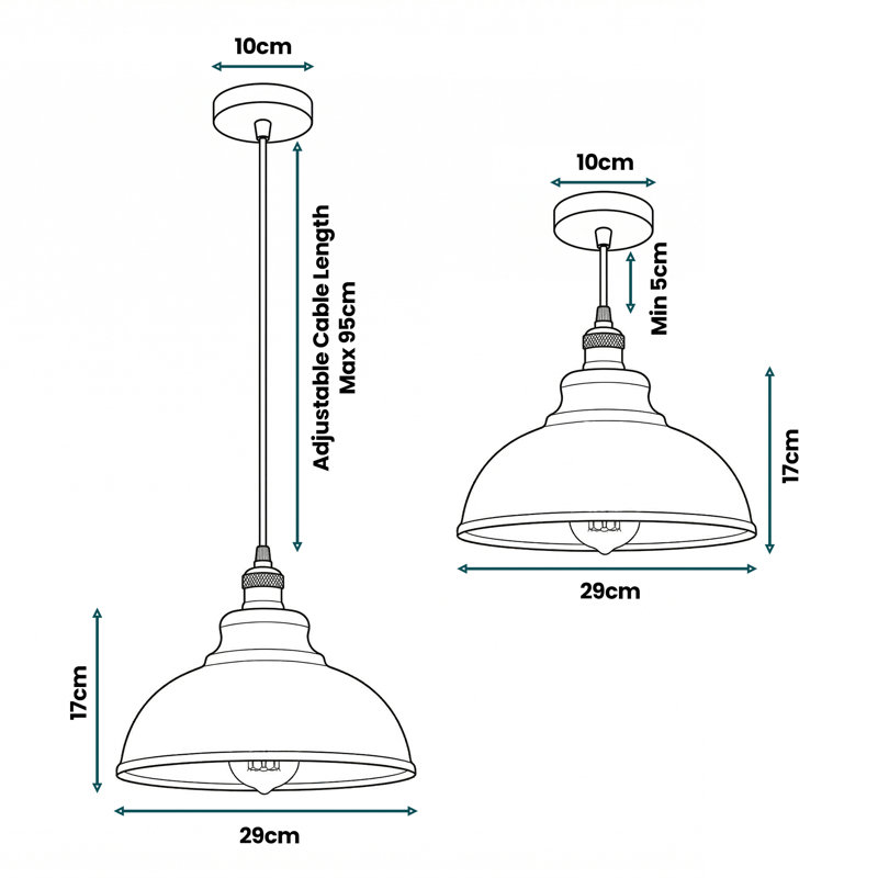 1 - Light Dome Pendant, Green