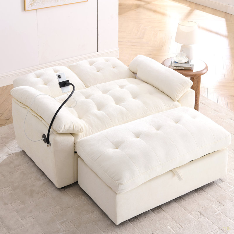Fauteuil de loisir, fauteuil inclinable double, dossier réglable manuellement, accoudoirs rembourrés, port de charge USB latéral et support pour téléphone, livré avec un repose-pieds de rangement assorti