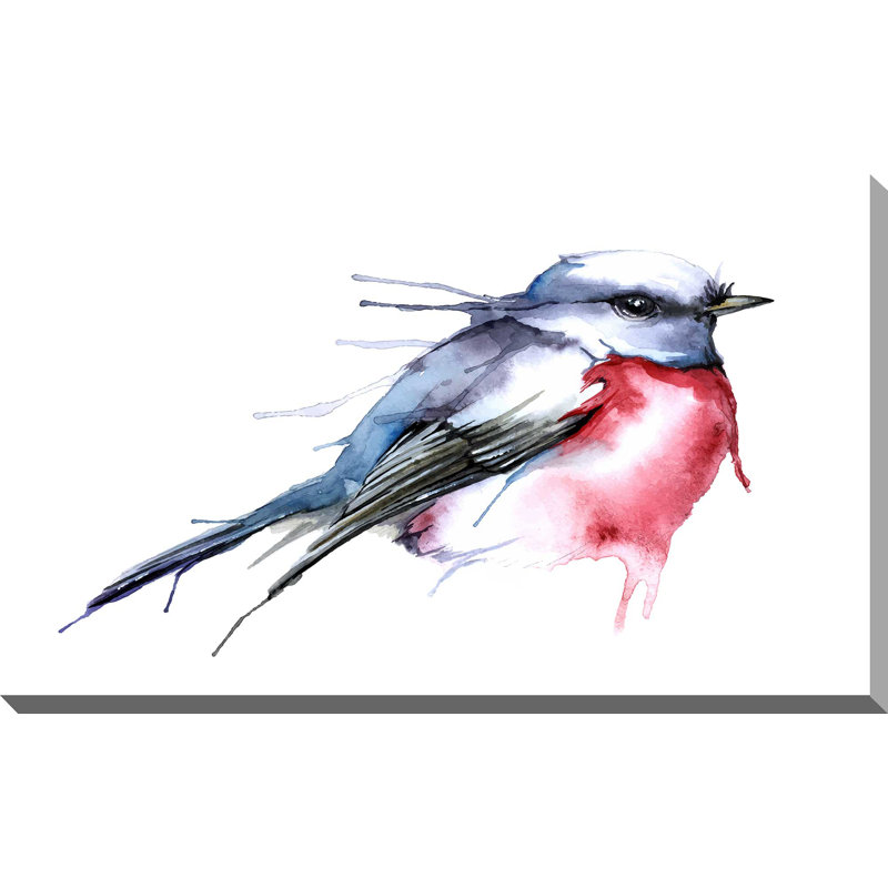 " Watercolor Bird ", 18" H x 30" W x 1" D