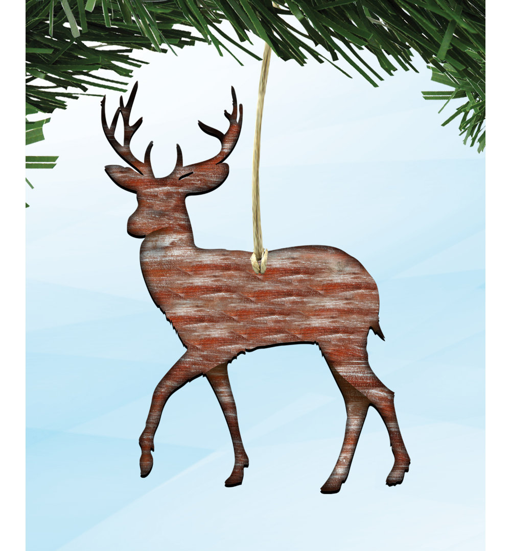 Wood Animals Holiday Shaped Ornament (Set of 3) The Holiday Aisle® Attachment 
