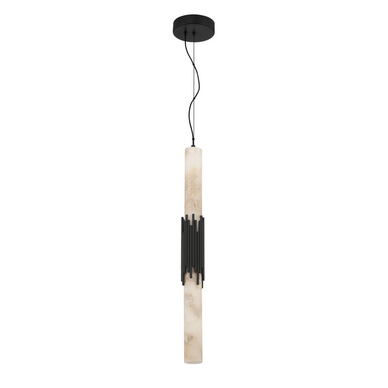 Luminaire suspendu, 29 po, bronze urbain, albâtre, Bronze urbain
