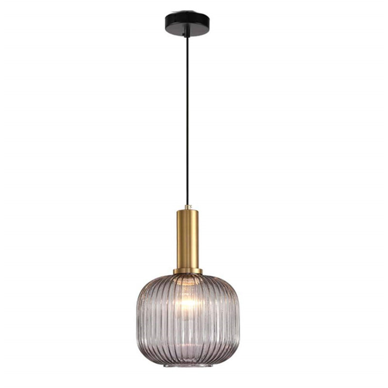 URBNLIVING 1 - Light Single Pendant, Amber, 30cm H x 20cm W x 20cm D