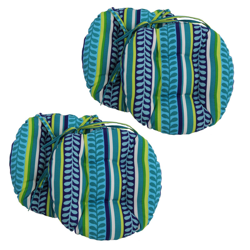 Outdoor 3.5'' Dining Chair Seat Cushion, Pike Azure
