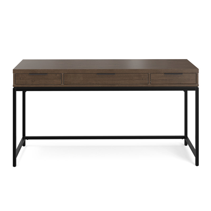 Bureau en bois massif avec tiroirs et plateau à clavier Sanford