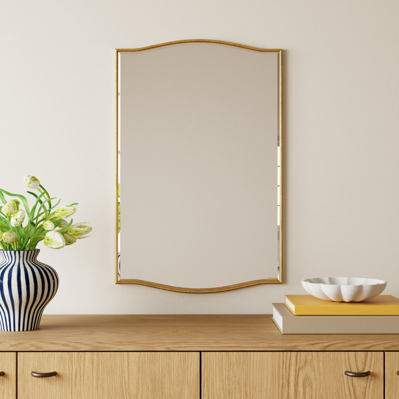 Meagan Rectangle Mirror, Gold, 30" x 20"