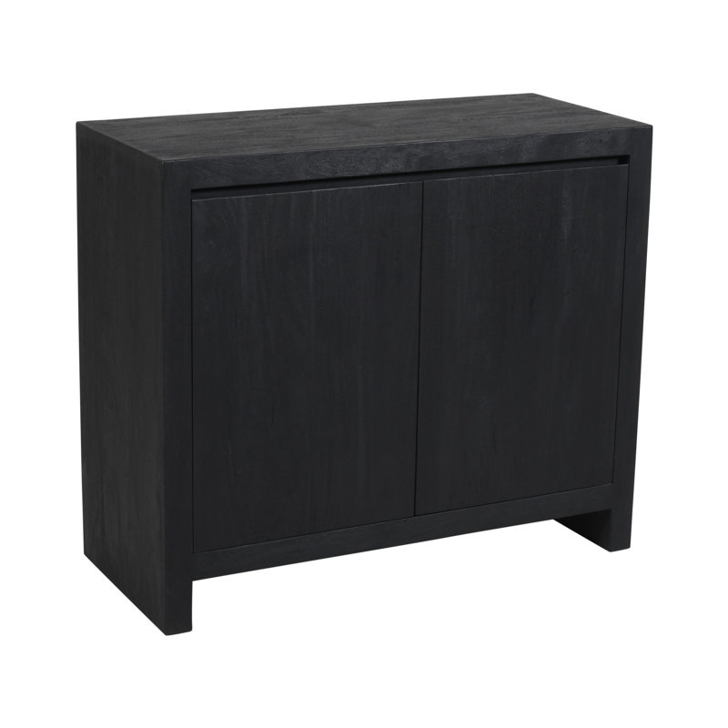 2-door Sideboard In Modern Graphite Black Finish On Reclaimed Solid Wood