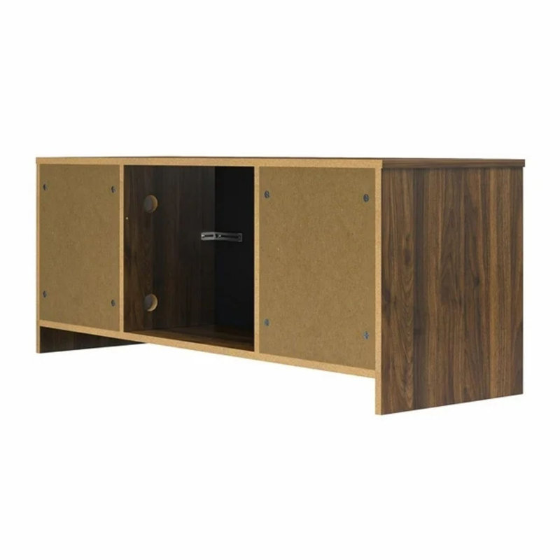 Fireplace TV Stand For Tvs Up To 55", white, Brown Wood