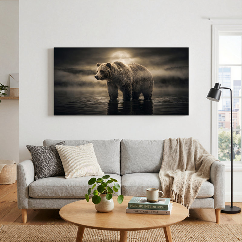 «Bear Water», reproduction d'art sur toile, ensemble de 1, L 46 po x H 24 po, Toile tendue