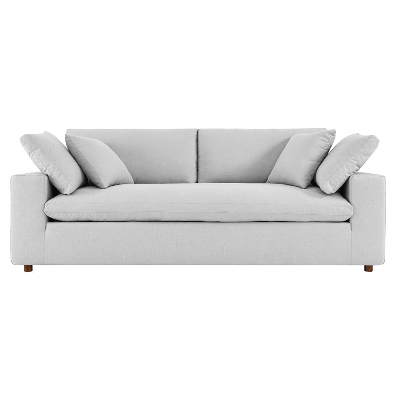 Modway Commix Down Filled Overstuffed Sofa, Light Gray