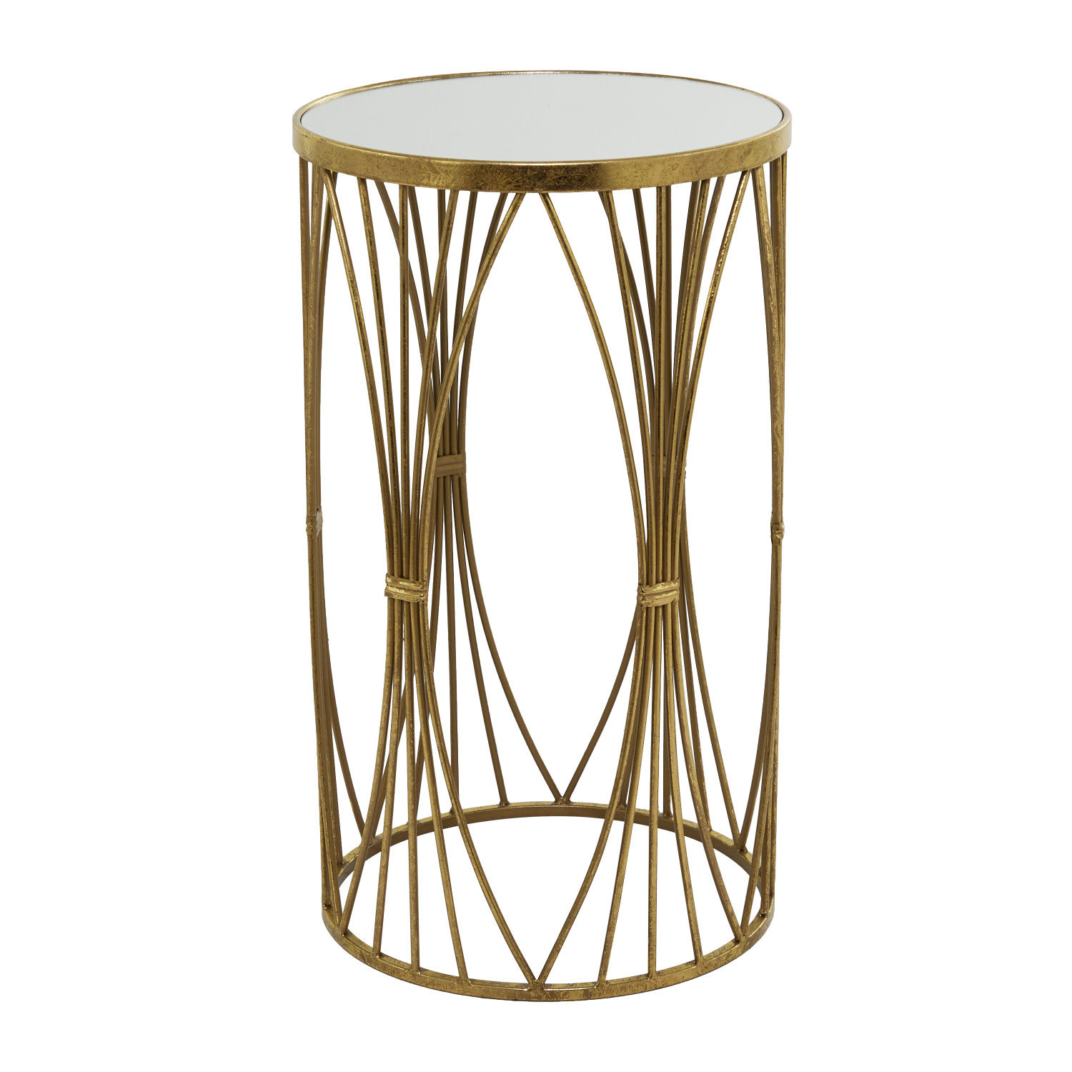 Everly Quinn Glass Top End Table 