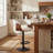 Beige Adjustable Height Bar Stools With Fabric Seat Swivel Stool With Backrest For Kitchen Island, Bar, Home Pub​​-1546840793