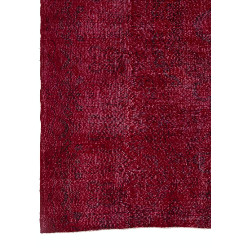 Tapis turc moderne de 7,4 x 10 pi de couleur rouge bicolore fabriqué à la main avec motif de médaillon