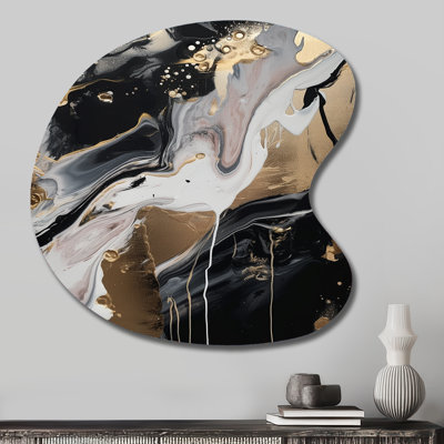 Gerin - Abstract Marble Drop Shape Metal Wall Sculpture