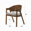 Ensemble de 2 fauteuils Lery, dossier courbé en bois de noyer brun, siège rembourré