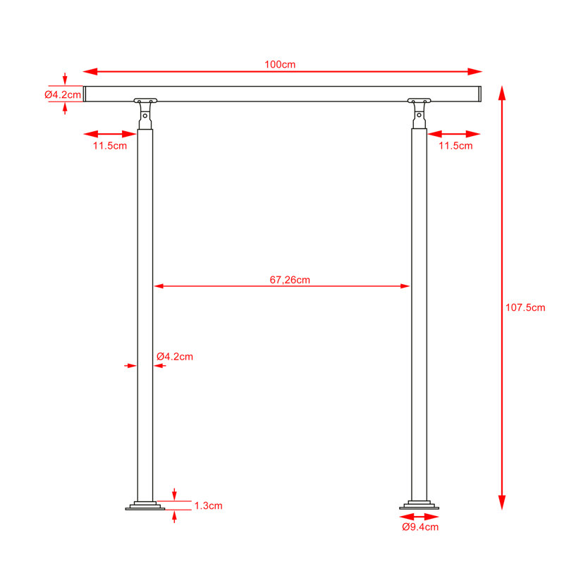 Stair Railing, 107cm H x 100cm W