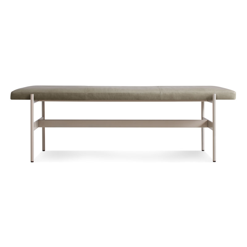 Daybench Leather Dining Bench, Putty, Grey, 17" H x 55" W x 14" D