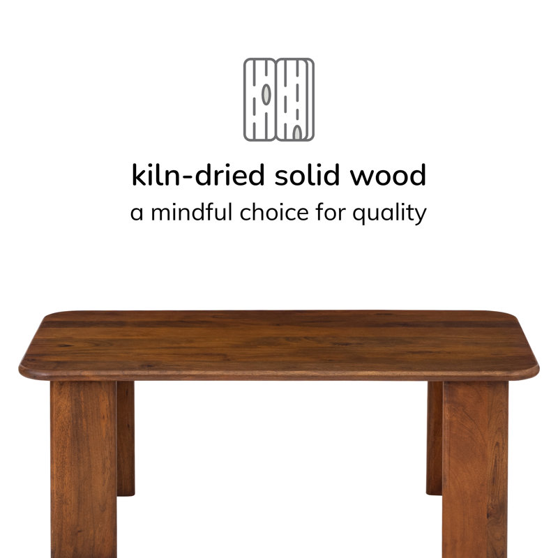Hepza 48" Rectangular Solid Wood Coffee Table, Walnut
