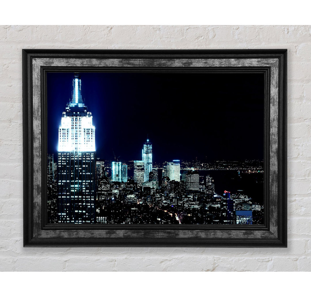 New York City White Glow Nights - Einzelne Bilderrahmen Kunstdrucke