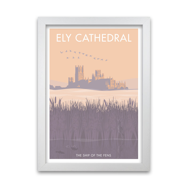 Ely Cathedral by Stephen Millership - Print, 59.4 cm H x 42 cm W x 5 cm D, White