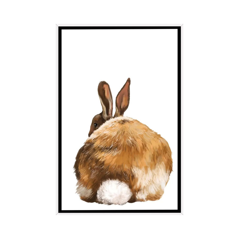 Art de lapin, Toile blanche encadrée, H 26 po x l 18 po x P 1,5 po