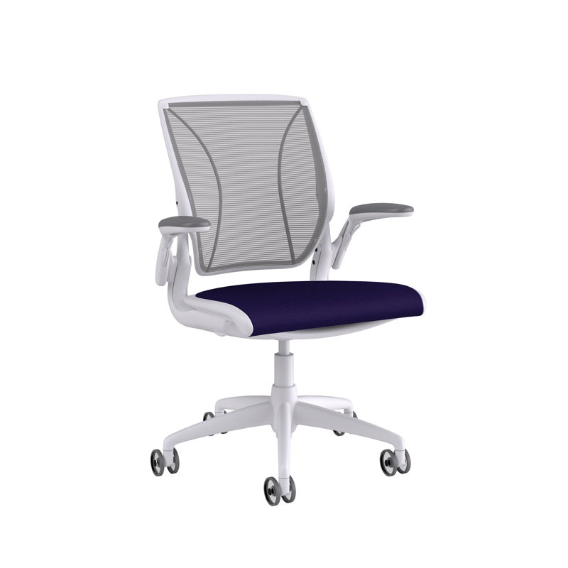 Mesh Task Chair, Catena/Cornflower, Pinstripe/Silver, White