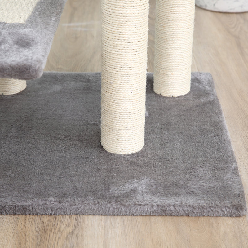 Tour à griffer pour arbre à chat à 5 niveaux avec centre de jeu et perchoir de repos Frona