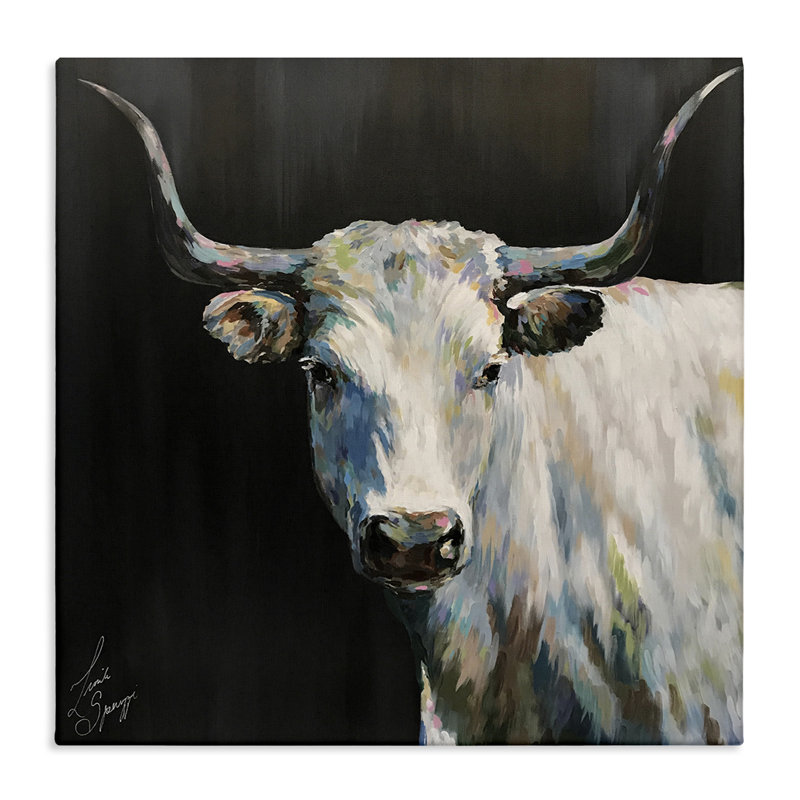 Art mural sur toile Frances Modern Cow, par Linda Sperrucci, H 30 po x l 30 po