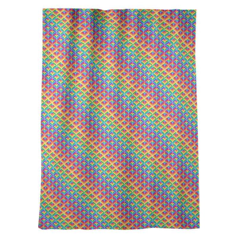Panneau de rideau simple avec passe-tringle en arc-en-ciel Kitterman, Rose / jaune
