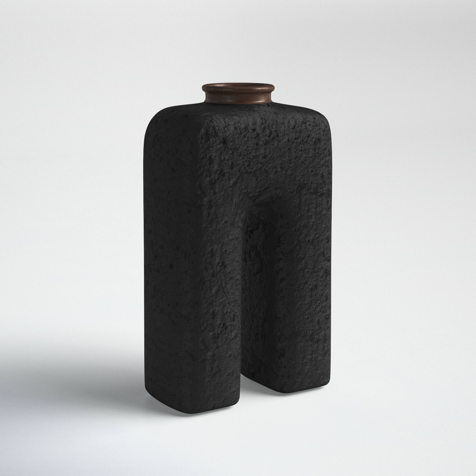 Decorative Pottery and Ecomix Vase with Modern Sculptural Design and Unique Rectangular Cut-Out Shape for Contemporary Stylish Accents.