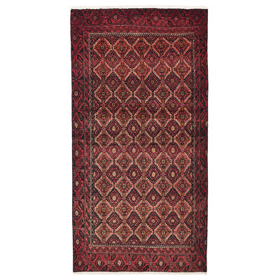 Teimani Black, Red Rug 3'8" x 7'2"