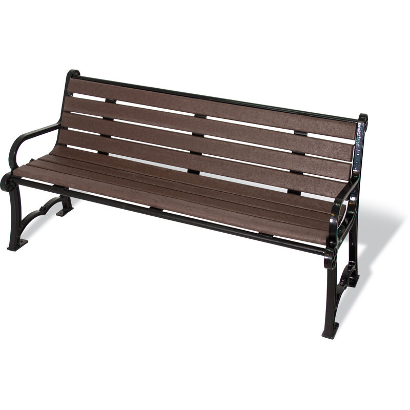 Banc de parc en plastique Witherspo Charleston Series, l 72 po, Brun