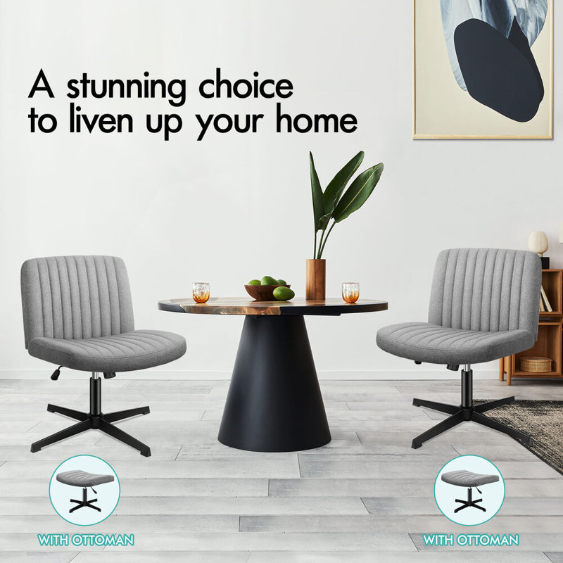 Office Chair with Ottoman, Grey