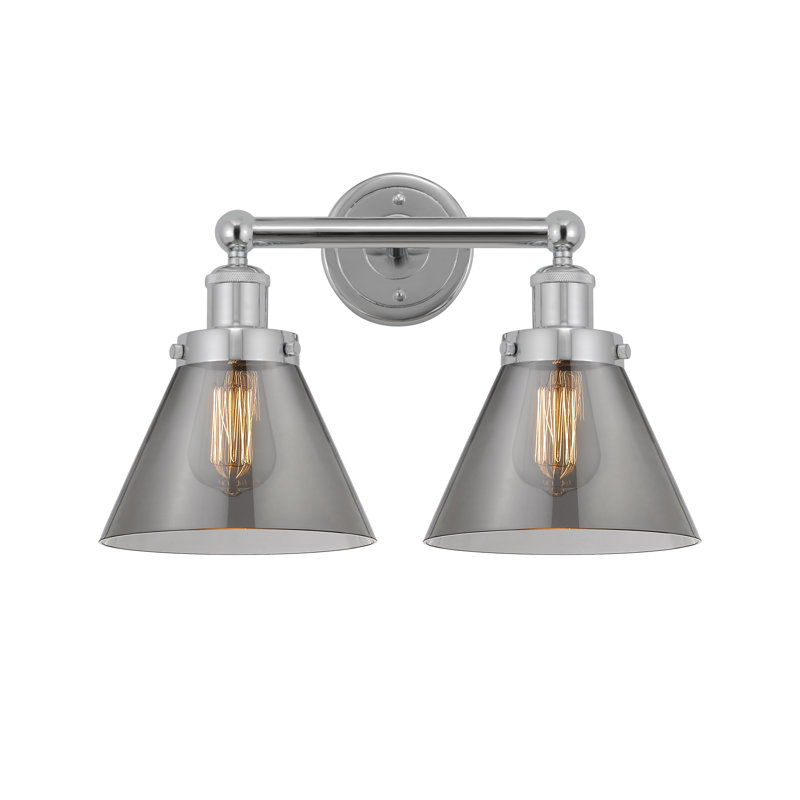 Éclairage pour meuble-lavabo à 2 lumières Artella, Plaqué couleur fumée, Chrome poli