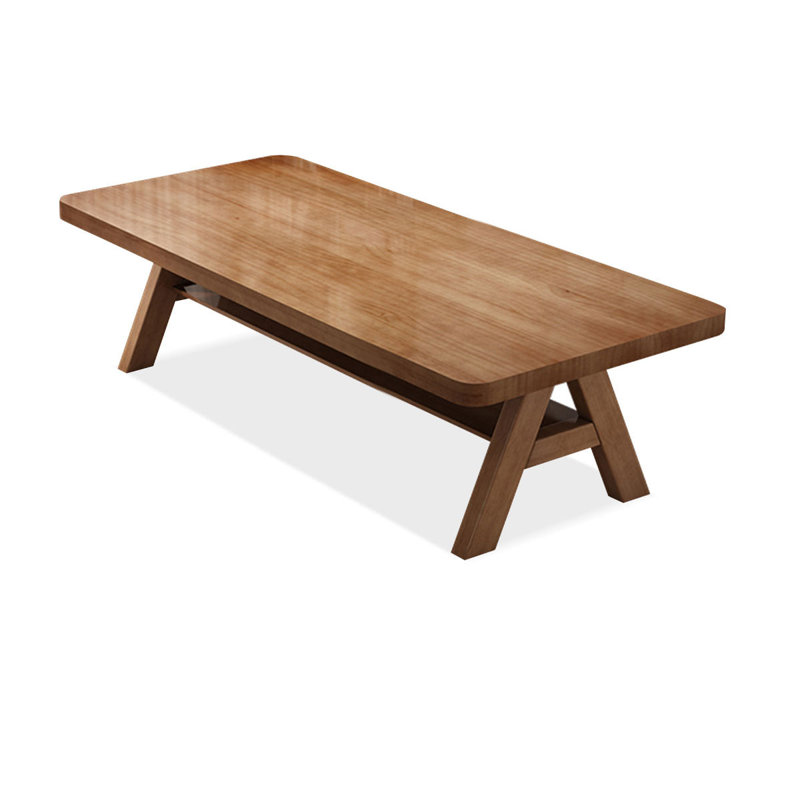 Bureau rectangulaire en bois massif brun noisette, H 29,53 po x l 78,74 po x P 31,5 po