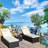 3-Piece Outdoor Patio Furniture Set, Chaise Lounge, Patio Reclining Lounge Chair Chaise Couch Cushioned With Glass Coffee Table-1339995308