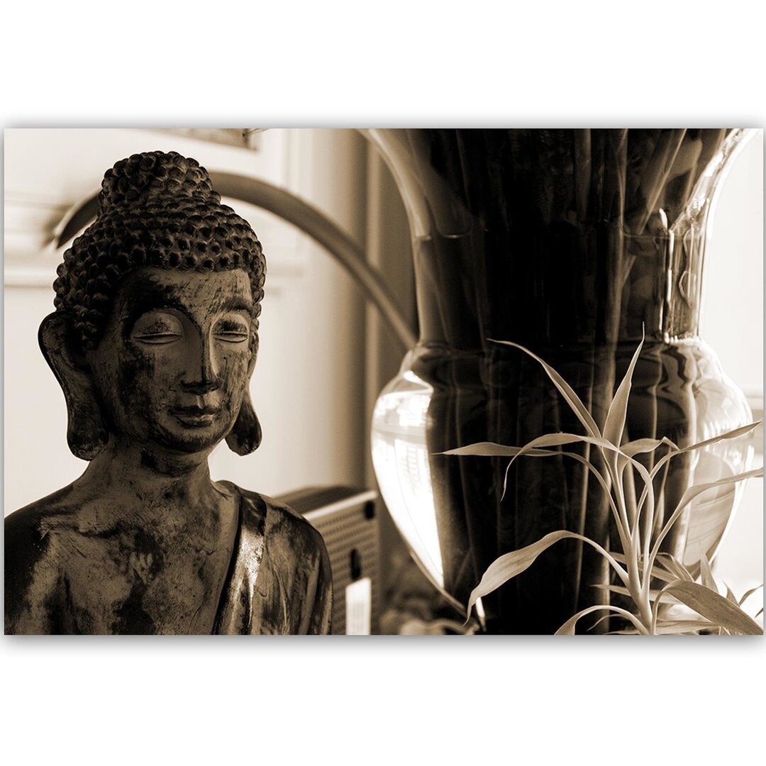 Leinwandbild Buddha mit Vase