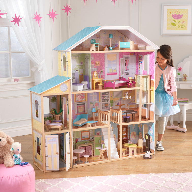 KidKraft Super Model Wooden Dollhouse with Elevator and 11