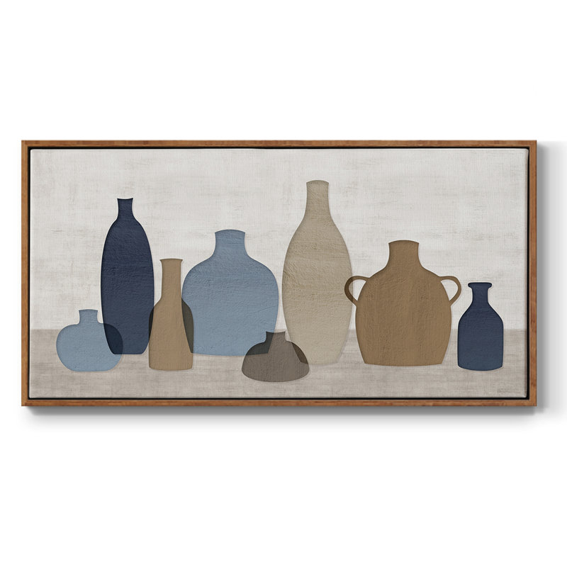 Vaisseaux modernes - Toile tendue avec châssis encadré - Prêt à être accroché, H 21 po x l 41 po, Noyer