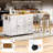 74.8" Kitchen Island With Extendable Dining Table, Kitchen Storage Cart With 3 Drawers, Power Outlet, Rolling Kitchen Island On Wheels With Spice Rack And 2 Door Cabinet, For Kitchen-893217716